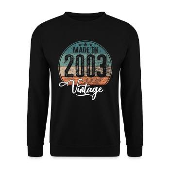 Vintage Made in 2003 Year of birth 2003 Birthday - Unisex Sweatshirt - black - Front - Alina (178cm) & Michal (187cm)