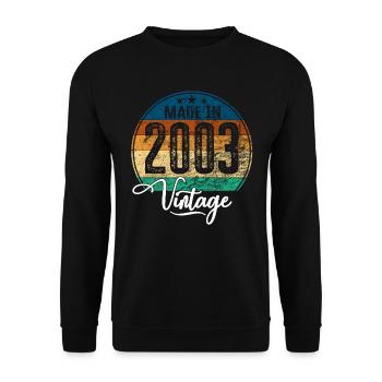 Vintage Made in 2003 Year of birth 2003 Birthday - Unisex Sweatshirt - black - Front - Alina (178cm) & Michal (187cm)