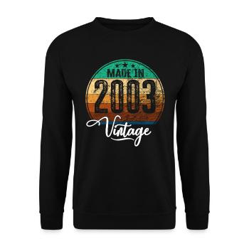 Vintage Made in 2003 Year of birth 2003 Birthday - Unisex Sweatshirt - black - Front - Alina (178cm) & Michal (187cm)
