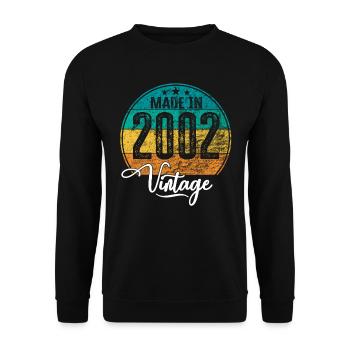 Vintage Made in 2002 Geburtsjahr 2002 Geburtstag - Unisex Pullover - Schwarz - Vorne - Alina (178cm) & Michal (187cm)