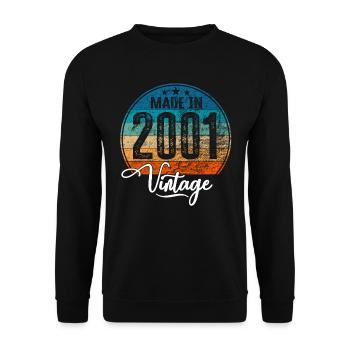 Millésime Fabriqué en 2001 Année de naissance 2001 Anniversaire - Sweat-shirt Unisexe - noir - Devant - Alina (178cm) & Michal (187cm)