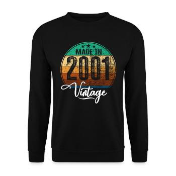 Millésime Fabriqué en 2001 Année de naissance 2001 Anniversaire - Sweat-shirt Unisexe - noir - Devant - Alina (178cm) & Michal (187cm)