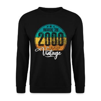 Vintage Made in 2000 Year of birth 2000 Birthday - Unisex Sweatshirt - black - Front - Alina (178cm) & Michal (187cm)