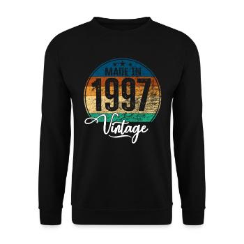 Vintage Made in 1997 Year of birth 1997 Birthday - Unisex Sweatshirt - black - Front - Alina (178cm) & Michal (187cm)