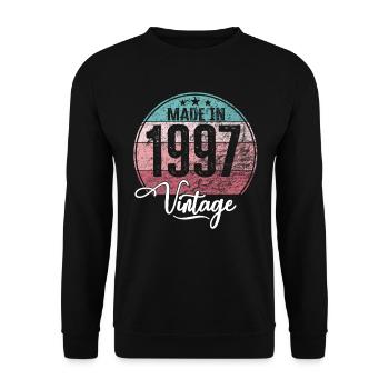 Vintage Made in 1997 Year of birth 1997 Birthday - Unisex Sweatshirt - black - Front - Alina (178cm) & Michal (187cm)