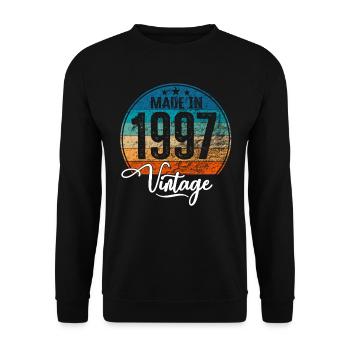 Vintage Made in 1997 Year of birth 1997 Birthday - Unisex Sweatshirt - black - Front - Alina (178cm) & Michal (187cm)