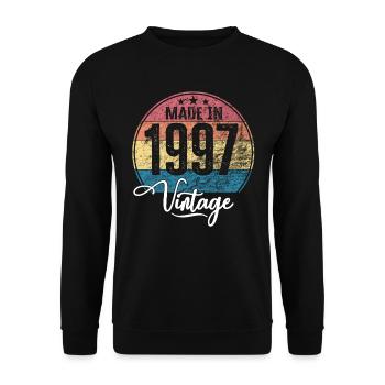 Vintage Made in 1997 Year of birth 1997 Birthday - Unisex Sweatshirt - black - Front - Alina (178cm) & Michal (187cm)