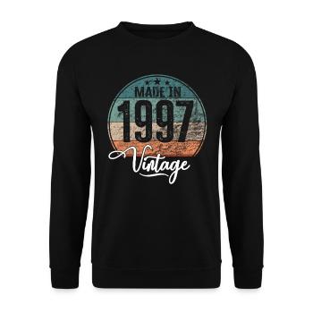 Vintage Made in 1997 Year of birth 1997 Birthday - Unisex Sweatshirt - black - Front - Alina (178cm) & Michal (187cm)