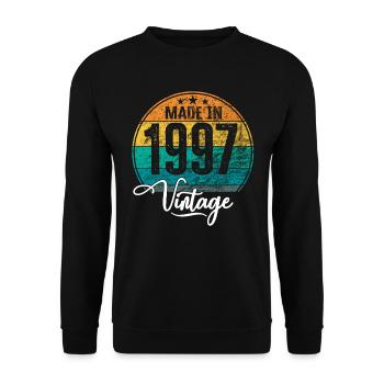 Vintage Made in 1997 Year of birth 1997 Birthday - Unisex Sweatshirt - black - Front - Alina (178cm) & Michal (187cm)