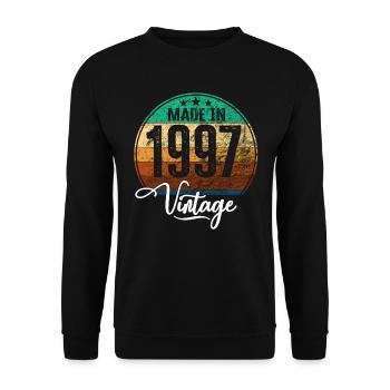 Vintage Made in 1997 Year of birth 1997 Birthday - Unisex Sweatshirt - black - Front - Alina (178cm) & Michal (187cm)