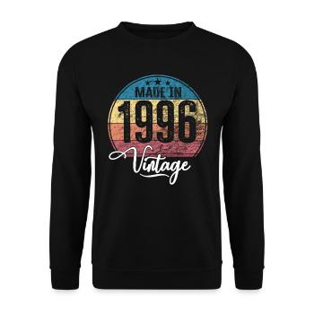 Millésime Fabriqué en 1996 Année de naissance 1996 Anniversaire - Sweat-shirt Unisexe - noir - Devant - Alina (178cm) & Michal (187cm)