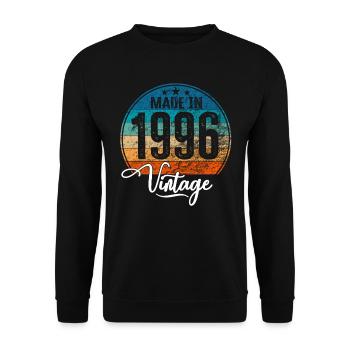 Millésime Fabriqué en 1996 Année de naissance 1996 Anniversaire - Sweat-shirt Unisexe - noir - Devant - Alina (178cm) & Michal (187cm)