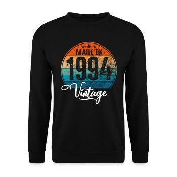 Vintage Made in 1994 Year of birth 1994 Birthday - Unisex Sweatshirt - black - Front - Alina (178cm) & Michal (187cm)