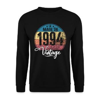 Vintage Made in 1994 Year of birth 1994 Birthday - Unisex Sweatshirt - black - Front - Alina (178cm) & Michal (187cm)