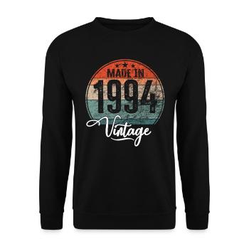 Vintage Made in 1994 Year of birth 1994 Birthday - Unisex Sweatshirt - black - Front - Alina (178cm) & Michal (187cm)