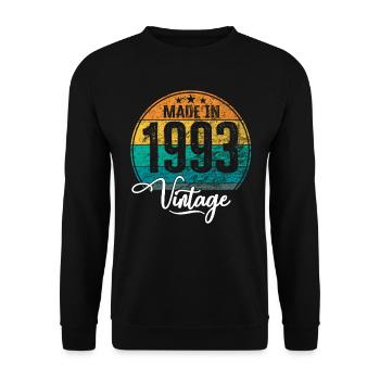 Vintage Made in 1993 Year of birth 1993 Birthday - Unisex Sweatshirt - black - Front - Alina (178cm) & Michal (187cm)