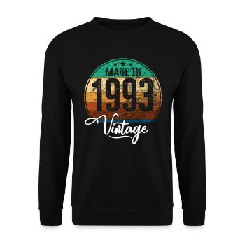 Vintage Made in 1993 Year of birth 1993 Birthday - Unisex Sweatshirt - black - Front - Alina (178cm) & Michal (187cm)