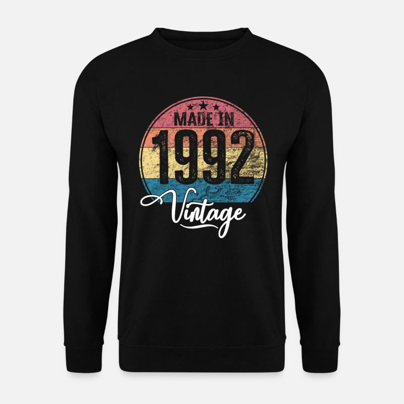 Vintage Made in 1992 Geburtsjahr 1992 Geburtstag - Unisex Pullover - Schwarz