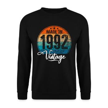 Vintage Made in 1992 Year of birth 1992 Birthday - Unisex Sweatshirt - black - Front - Alina (178cm) & Michal (187cm)