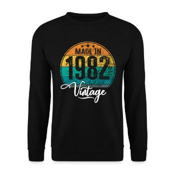 Vintage Made in 1982 Year of birth 1982 Birthday - Unisex Sweatshirt - black - Front - Alina (178cm) & Michal (187cm)