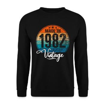 Vintage Made in 1982 Year of birth 1982 Birthday - Unisex Sweatshirt - black - Front - Alina (178cm) & Michal (187cm)
