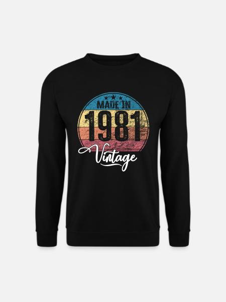 Vintage Made in 1981 Geburtsjahr 1981 Geburtstag - Unisex Pullover - Schwarz
