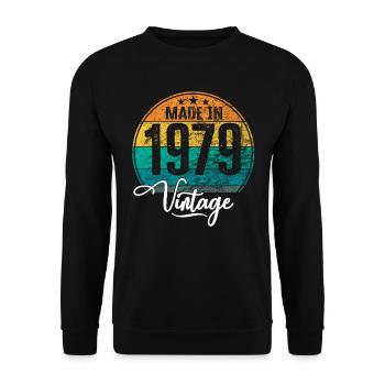 Vintage Made in 1979 Year of birth 1979 Birthday - Unisex Sweatshirt - black - Front - Alina (178cm) & Michal (187cm)