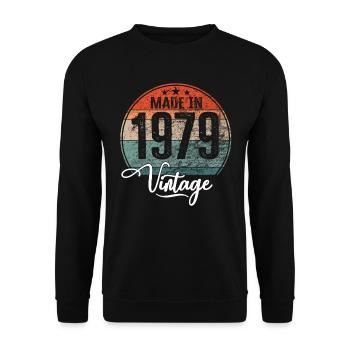 Vintage Made in 1979 Year of birth 1979 Birthday - Unisex Sweatshirt - black - Front - Alina (178cm) & Michal (187cm)
