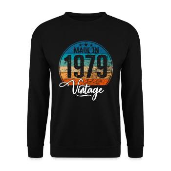 Vintage Made in 1979 Year of birth 1979 Birthday - Unisex Sweatshirt - black - Front - Alina (178cm) & Michal (187cm)