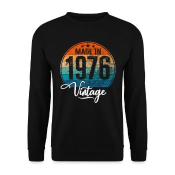 Vintage Made in 1976 Year of birth 1976 Birthday - Unisex Sweatshirt - black - Front - Alina (178cm) & Michal (187cm)