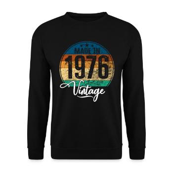 Vintage Made in 1976 Year of birth 1976 Birthday - Unisex Sweatshirt - black - Front - Alina (178cm) & Michal (187cm)