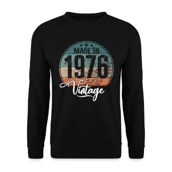 Vintage Made in 1976 Year of birth 1976 Birthday - Unisex Sweatshirt - black - Front - Alina (178cm) & Michal (187cm)