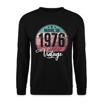 Vintage Made in 1976 Year of birth 1976 Birthday - Unisex Sweatshirt - black - Front - Alina (178cm) & Michal (187cm)