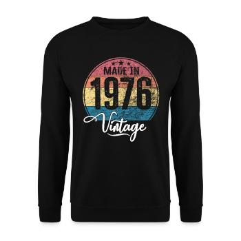 Vintage Made in 1976 Year of birth 1976 Birthday - Unisex Sweatshirt - black - Front - Alina (178cm) & Michal (187cm)