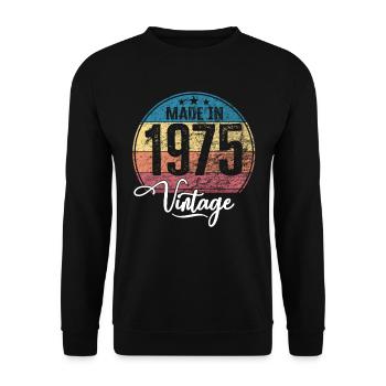 Vintage Made in 1975 Year of birth 1975 Birthday - Unisex Sweatshirt - black - Front - Alina (178cm) & Michal (187cm)