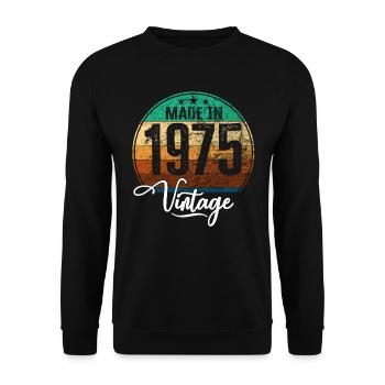 Vintage Made in 1975 Year of birth 1975 Birthday - Unisex Sweatshirt - black - Front - Alina (178cm) & Michal (187cm)