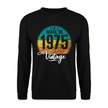 Vintage Made in 1975 Year of birth 1975 Birthday - Unisex Sweatshirt - black - Front - Alina (178cm) & Michal (187cm)