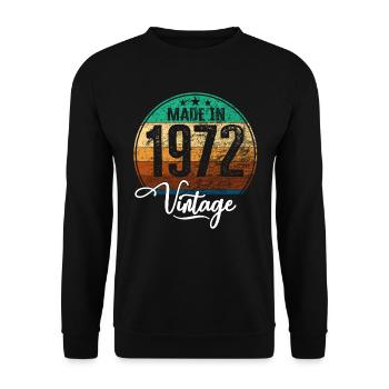 Millésime Fabriqué en 1972 Année de naissance 1972 Anniversaire - Sweat-shirt Unisexe - noir - Devant - Alina (178cm) & Michal (187cm)