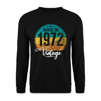 Millésime Fabriqué en 1972 Année de naissance 1972 Anniversaire - Sweat-shirt Unisexe - noir - Devant - Alina (178cm) & Michal (187cm)