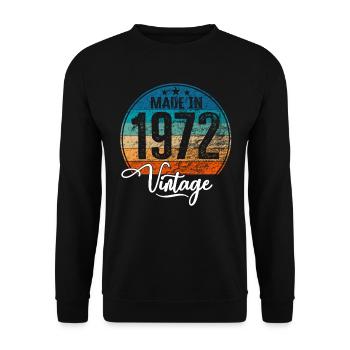 Millésime Fabriqué en 1972 Année de naissance 1972 Anniversaire - Sweat-shirt Unisexe - noir - Devant - Alina (178cm) & Michal (187cm)