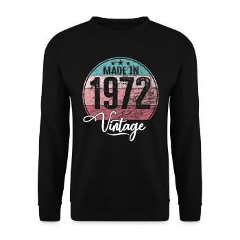 Millésime Fabriqué en 1972 Année de naissance 1972 Anniversaire - Sweat-shirt Unisexe - noir - Devant - Alina (178cm) & Michal (187cm)