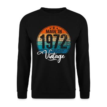 Millésime Fabriqué en 1972 Année de naissance 1972 Anniversaire - Sweat-shirt Unisexe - noir - Devant - Alina (178cm) & Michal (187cm)