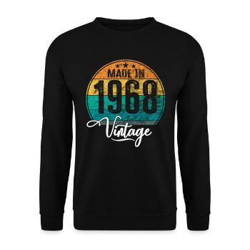 Millésime Fabriqué en 1968 Année de naissance 1968 Anniversaire - Sweat-shirt Unisexe - noir - Devant - Alina (178cm) & Michal (187cm)