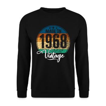 Millésime Fabriqué en 1968 Année de naissance 1968 Anniversaire - Sweat-shirt Unisexe - noir - Devant - Alina (178cm) & Michal (187cm)