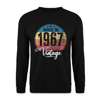 Vintage Made in 1967 Year of birth 1967 Birthday - Unisex Sweatshirt - black - Front - Alina (178cm) & Michal (187cm)