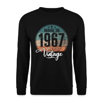Vintage Made in 1967 Year of birth 1967 Birthday - Unisex Sweatshirt - black - Front - Alina (178cm) & Michal (187cm)