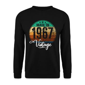 Vintage Made in 1967 Year of birth 1967 Birthday - Unisex Sweatshirt - black - Front - Alina (178cm) & Michal (187cm)
