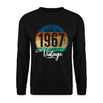 Vintage Made in 1967 Year of birth 1967 Birthday - Unisex Sweatshirt - black - Front - Alina (178cm) & Michal (187cm)
