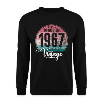 Vintage Made in 1967 Year of birth 1967 Birthday - Unisex Sweatshirt - black - Front - Alina (178cm) & Michal (187cm)