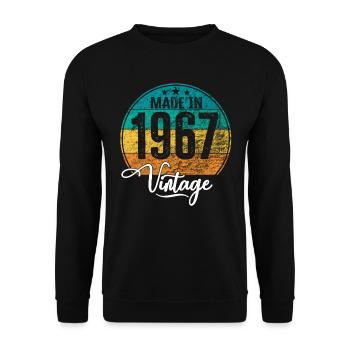 Vintage Made in 1967 Year of birth 1967 Birthday - Unisex Sweatshirt - black - Front - Alina (178cm) & Michal (187cm)
